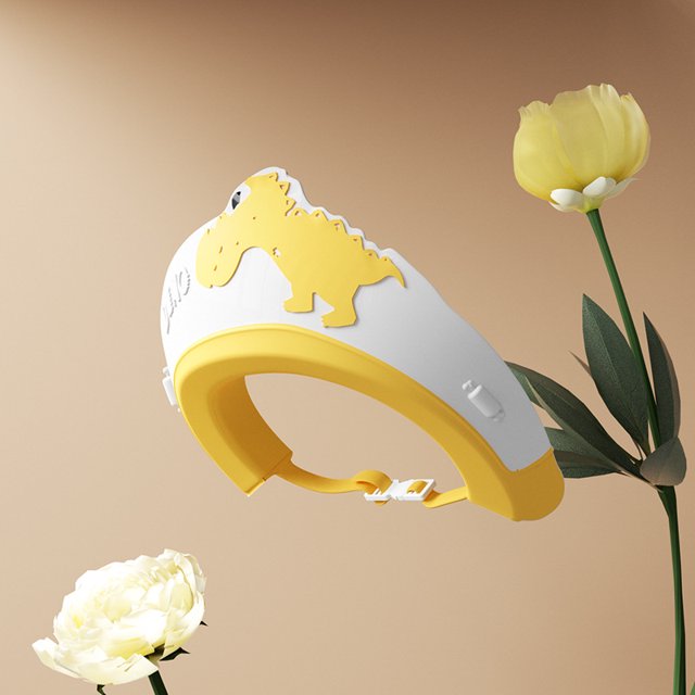 Adjustable Children Shampoo Cap Dinosaur Baby Shower Cap Cartoon Bath Visor Infant Hair Shield Ear Protection Waterproof