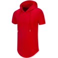 thumbnail image 2 of Sudadera con capucha Aiyino Fashion Athletic Manga Corta para Hombre Roja Talla S-5X, 2 of 7