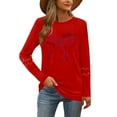 thumbnail image 6 of Womens Long Sleeve Merry Christmas T-Shirts Casual Merry and Graphic Tee Christmas Tree Tops, 6 of 7
