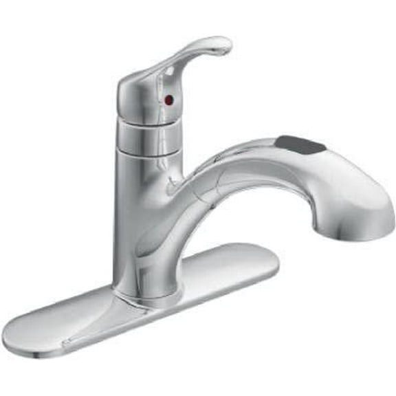 Moen CA87316C Chrome RenzoTM One Handle Low Arc Pullout Kitchen Faucet