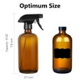 thumbnail image 4 of Botellas de vidrio ámbar con pulverizador para soluciones de limpieza (paquete de 5), pulverizador recargable de 500ml para aceites esenciales, agua, cocina y cabello, duradero, 4 of 5