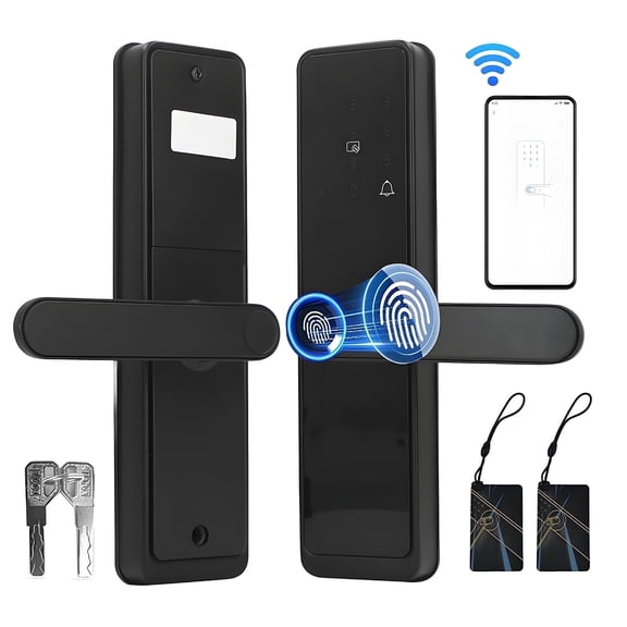 Door Smart Lock Fingerprints Password IC Card Key Anti Theft APP Control Entry Lock For Home Security