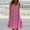 Pink, variant on Sundresses for Women Floral Printed Round Neck Sleeveless Ruffled Flowy Midi Dresses Summer Casual Beach Dress
