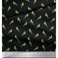 thumbnail image 2 of Soimoi Polyester Crepe Fabric Dot & Parrot Bird Printed Fabric 1 Yard 42 Inch Wide, 2 of 3