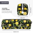 thumbnail image 3 of Yiaed Lemon Fruits Flowers Leaves Print Leather Pencil Case - Leather Pen Pencil Holder - Elegant & Practical Pencil Pouch for Work & Office, 3 of 7