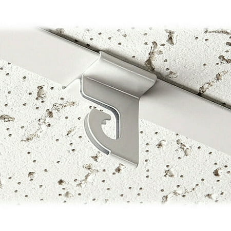 Extra Heavy Duty White Aluminum Drop Ceiling Hooks, One Piece Ceiling Grid Clips - 5 Pack