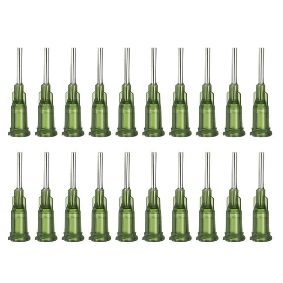 Uxcell 14Ga Dispensing Needles, 68PCS 1/2inch Industrial Blunt Tip Dispensing Needle Tips with Luer Lock Needle for Refilling Liquid Inks Adhesive Glue Oil, Dark Green
