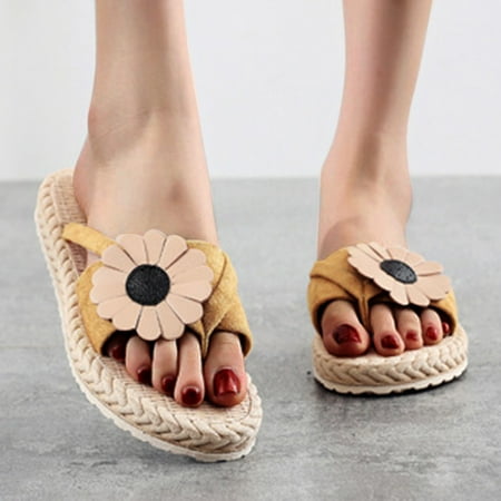 

Fashion Spring Summer Casual Women Sandals Sunflower Flat Beach Flat Slippers Yutnsbel