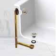 thumbnail image 3 of Westbrass 22-1/2" 17 ga. Brass Bathtub Assembly with Trip Lever and Strainer Drain, Polished Nickel, 3 of 17