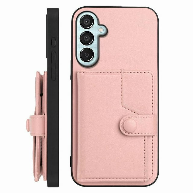 FOXDOCK Case for SAMSUNG Galaxy M15 RFID-Blocking Card Holder - Stylish Button Closure Design