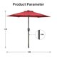 thumbnail image 4 of Paraguas de patio Simple Deluxe, paquete de 2 unidades, 2,3 m, para exteriores, con 6 varillas, color rojo, 4 of 7