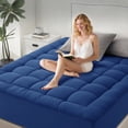 thumbnail image 4 of WQSPRING Mattress Topper & Protector 2-in-1, 8-21"Deep Pocket Warm Mattress Pad Pillow Top, 600GSM Quilted Fitted Cover for Back Pain Relief, Breathable & Machine Washable (Blue, Full), 4 of 11