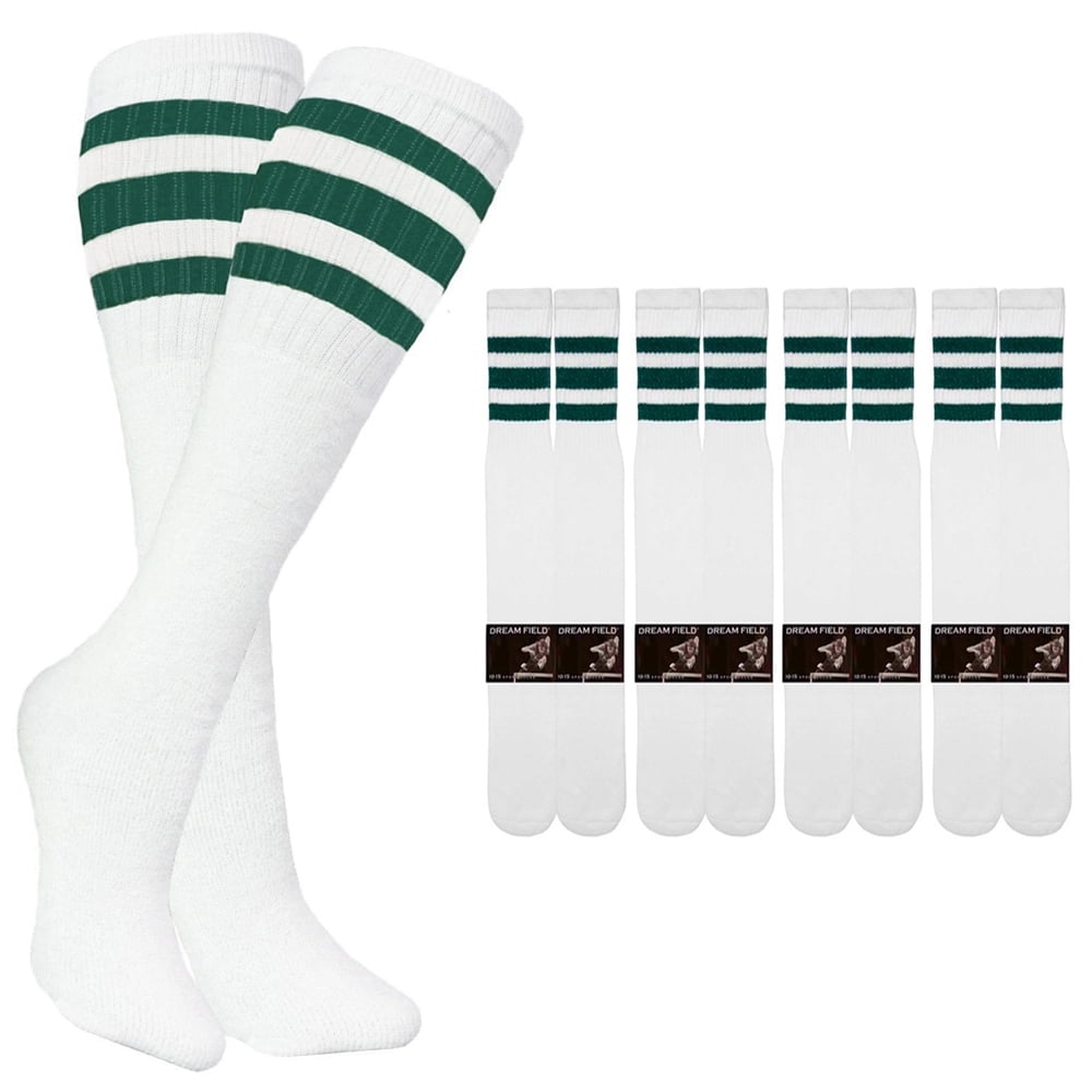 Dreamfield 4 Pairs Casual Knee High White Tube Socks Long Athletic