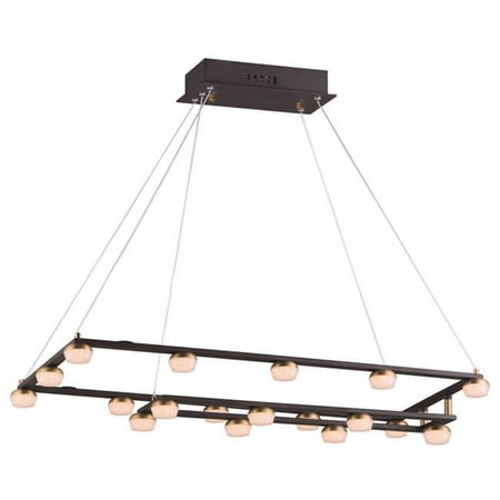 

ET2 E23165-75BKGLD 16 in. Button LED 18-Light Suspension Pendant Ceiling Light Black & Gold