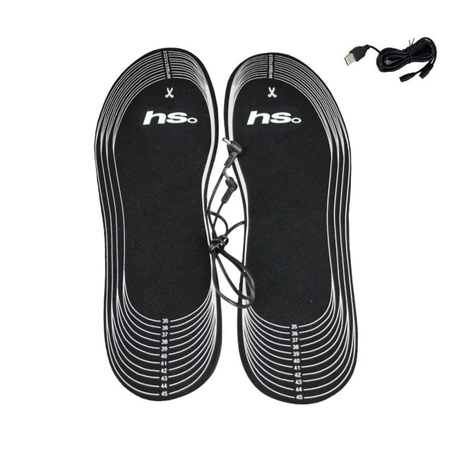 LSLJS 1 Paire de Semelles Chauffantes Tampons Électriques Chauffe-Pieds Unisexes Semelles Rechargeables par Usb, Semelles pour Femmes