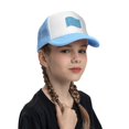 thumbnail image 4 of PAYOHTO Kids Blue Nautical Marine Themed Baseball Hat Back Adjustable Mesh Breathable Hats Sky Blue Trucker Cap Outdoor Fishing Sun Caps for Boys or Girls ages 4-10, 4 of 9