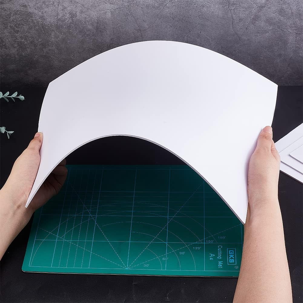 4Pcs 2mm PVC Foam Sheet White Plastic Sheet 11.8x15.7 Inch Lightweight Rigid Foam Expanded PVC Sheet for Crafts DIY Making Screen Printing and Art Display