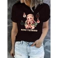 thumbnail image 1 of Camiseta para mujer Suave de veranoChic Cartoon Girl Graphic Tee for Women - Casual Crew Neck Short Sleeve, Stretchy Polyester Blend, Machine Washable - Perfect Summer TopFather's Day, Mother's Day,, 1 of 6