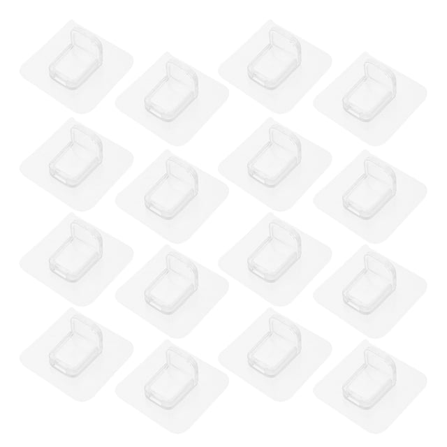 OUNONA 16Pcs Non Punching Installation Shelf Holders Transparent Plastic