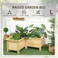 thumbnail image 4 of Outsunny Jardinière Surélevée Extérieure en Forme de L, Boîte en Bois, Naturel, 4 of 9