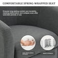 thumbnail image 3 of UIXE 360° Swivel Barrel Chair, Swivel Curved Accent Chair Art Deco Style Round Club ArmChair with Upholstered Dark Gray Boucle Seating, 3 of 6