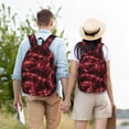 thumbnail image 6 of Daiia Red Line Vintage Canvas Backpack for Men and Women ,Hiking Backpack,Travel Laptop Bag for School,Large Capacity Backpack, 6 of 8