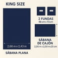 thumbnail image 3 of Juego de Sábanas Tacto Algodón King Size 4 Piezas Ultra Suaves y Frescas Color Azul marino Kyuden Home, 3 of 6