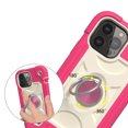 thumbnail image 6 of For Apple iPhone 13 Pro Max Thick 3in1 Hybrid Rugged Soft TPU Shock-Absorbing with Rotatable Double Rings Kickstand Cover ,Xpm Phone Case [ Hot Pink ], 6 of 6