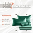 thumbnail image 3 of Elegant Comfort Luxurious 4-Piece Silky Satin Sheet Set, Skin and Hair Friendly, Wrinkle, Fade, Stain Resistant with Deep Pockets Fitted Sheet, Cooling Soft Satin Sheet Set, King, Hunter Green, 3 of 5