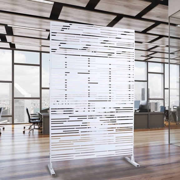 Outdoor & Indoor Privacy Screen Metal Privacy Screen 76" H×48" W, Freestanding Decorative Privacy Screen for Deck Balcony Patio, Privacy Fence Panels for Outside Lawn Garden