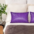 thumbnail image 2 of KLL Glitter Purple Pattern Silk Pillowcase for Hair and Skin Standard Size 20"X 30" Soft Breathable Pillow Covers for Sleeping, 2 of 7