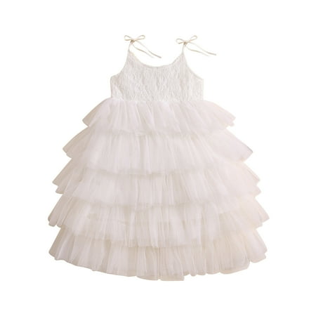 

Girls Dress Sleeveless Solid Tulle Dance Party Clothes Sweet Lovely Princess Easter Dresses for Toddler Girls