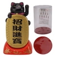 thumbnail image 1 of Desktop Solar Power Fortune Cat Ornament Waving Arm Fortune Cat Ornament Solar Panel Lucky Cat Decoration Treasures Fill The Home Black, 1 of 5