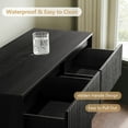 thumbnail image 5 of Wood Dresser, 6 Drawer Dresser for Bedroom, Modern Chest of Drawers with Deep Drawers Waterproof Living Room, Hallway, Entryway,Black, 5 of 16