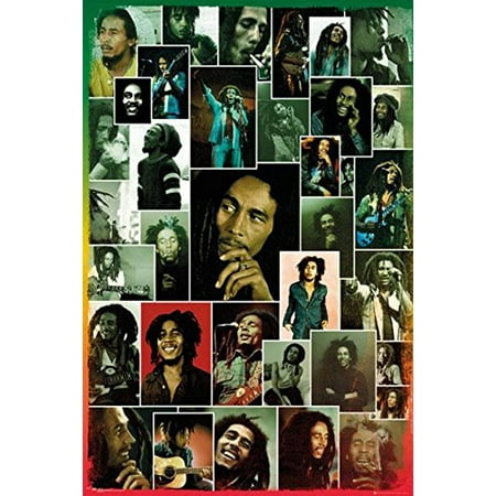 Bob Marley Photographic Collage 36x24 Music Art Print Poster College Dorm (Best College Dorm Posters)