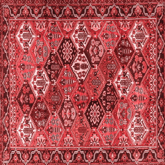 Ahgly Company Indoor Square Persian Red Traditional Area Rugs, 7' Square