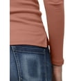 thumbnail image 6 of J. METHOD Women's Light Weight Basic Long Sleeve Turtleneck Knit Ribbed Shirt Sweater Mock Neck Top NEWT88 Mauve M, 6 of 6