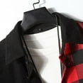 thumbnail image 6 of ZCFZJW Men's Plaid Button Up Blouse Top Patchwork Color Block Long Sleeve Lapel Collared Shirts Lightweight Thin Jacket Shirts with Pockets L, 6 of 7