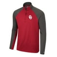 thumbnail image 2 of Men's Colosseum Crimson/Charcoal Oklahoma Sooners Two Yutes Raglan Quarter-Zip Windshirt, 2 of 3