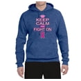 thumbnail image 2 of Keep Calm and Fight On Breast Cancer Awareness Unisex Graphic Hoodie Sweatshirt, Vintage Heather Blue, Medium, 2 of 3