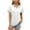 White, variant on Otvok Women's Short Sleeve Tops Summer Solid Color V-Neck Casual Stand-Up Collar Shirt