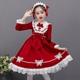 thumbnail image 2 of Mercatoo Kids Girls Dresses Patchwork Ruched Bow P𝐚rty 𝐂osplay 𝐋olita Dress Pageant Gowns Dress Clothes for Girls, 2 of 6