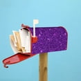 thumbnail image 4 of Daiia Purple Glitter Mailbox Cover , Magnetic Welcome Mailbox Wraps Post Letter Box Cover for Garden Yard Home Decor-25.5x21 in, 4 of 7