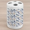 thumbnail image 1 of Feather Ceramic Toothbrush Holder, Ornamental Design with Various Sized and Shaped Pattern, Decorative Versatile Countertop for Bathroom, 4.5" X 2.7", Multicolor, 1 of 4