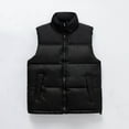 thumbnail image 3 of Mrat Puffer Vest Women Lightweight Plus Size Winter Sleeveless Zip up Down Jackets Outerwear Vest Zipper Closure&nbsp;Color Block Pockets Down Coat Quilted Vest T-1-Black XXXXL, 3 of 3