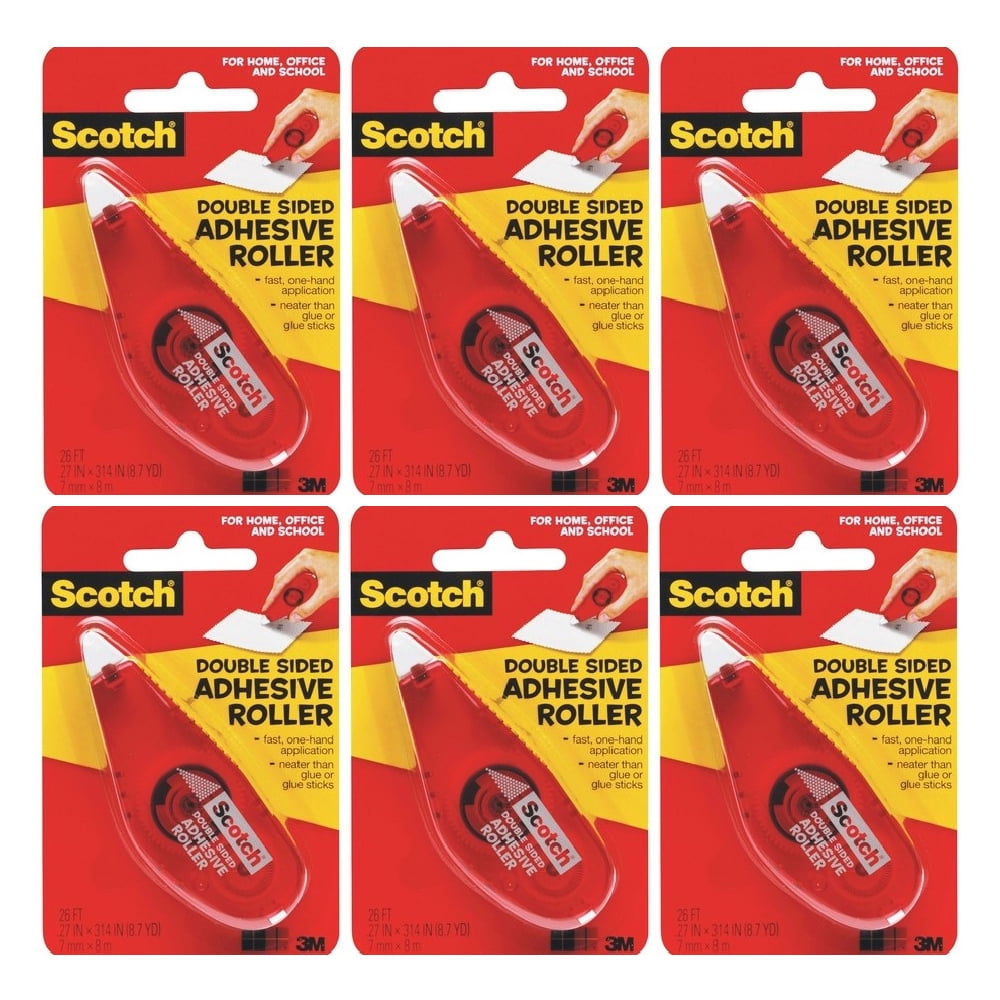 Scotch Double Sided Adhesive Roller 0.27 in x 26 ft Micro Dot Pattern