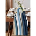 thumbnail image 4 of Boanket Blue Beige Ombre Table Runner - 60 Inch Long, Kitchen Dining Table Runner Dresser Scarves, Aesthetics Abstract Geometric Modern Farmhouse Home Decor for Coffee Table Wedding Party Banquet, 4 of 8
