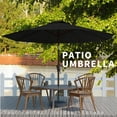 thumbnail image 7 of 10FT Patio Umbrella, Outdoor Umbrella with Push Button Tilt and Crank, 8 Sturdy Ribs, UV Protection & Waterproof Market Umbrella for Pool, Backyard, Beach,Deck(Black), 7 of 7
