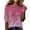 Pink, variant on Abstract Geometric Print Top for Women, Crew Neck Half Sleeve Loose Fit Tunic Blouse - Lightweight Casual Summer Tee Shirt Black L