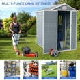thumbnail image 6 of 4x6 FT Gray Resin Storage Shed with Floor Kit, All-Weather Outdoor Shed for Patio Furniture Storage, 6 of 9
